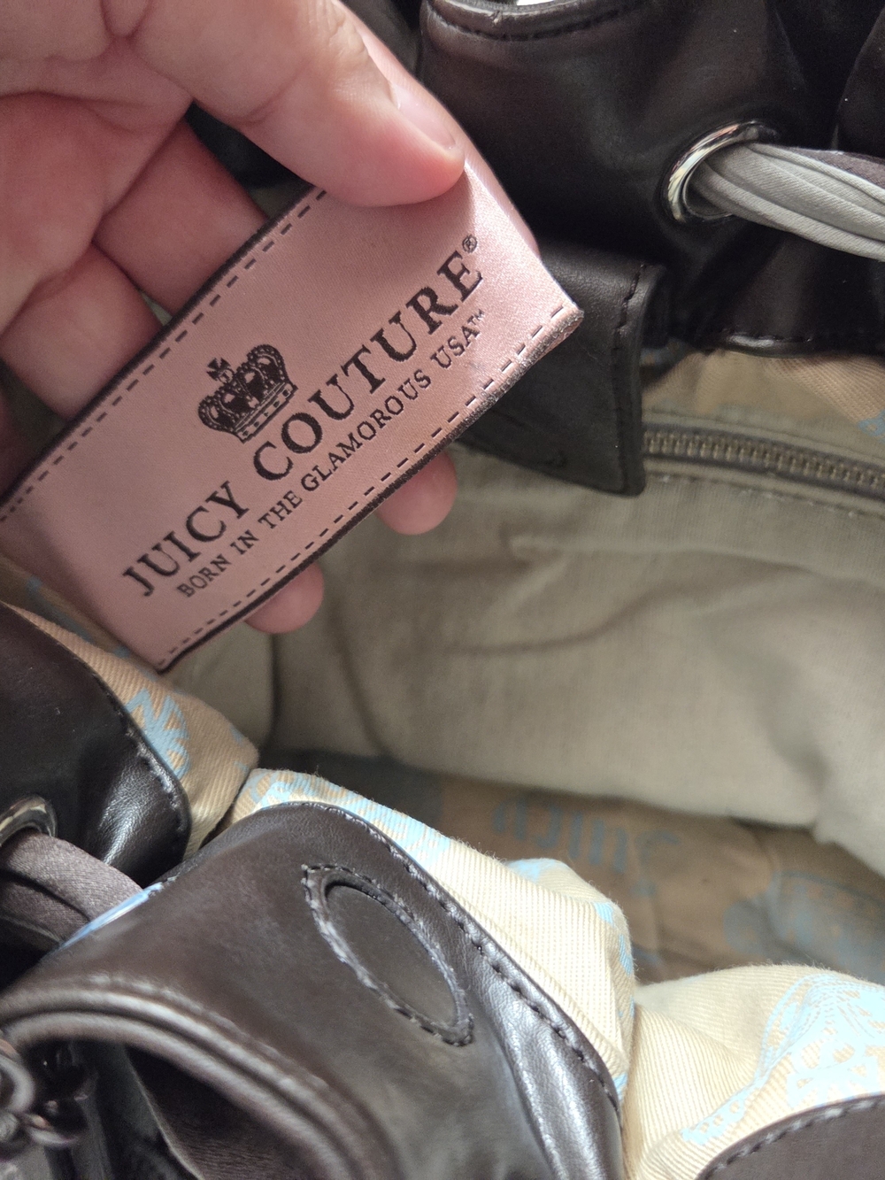 Juicy Couture Mint and Brown Logo Tote Bag - Picture 5 of 6